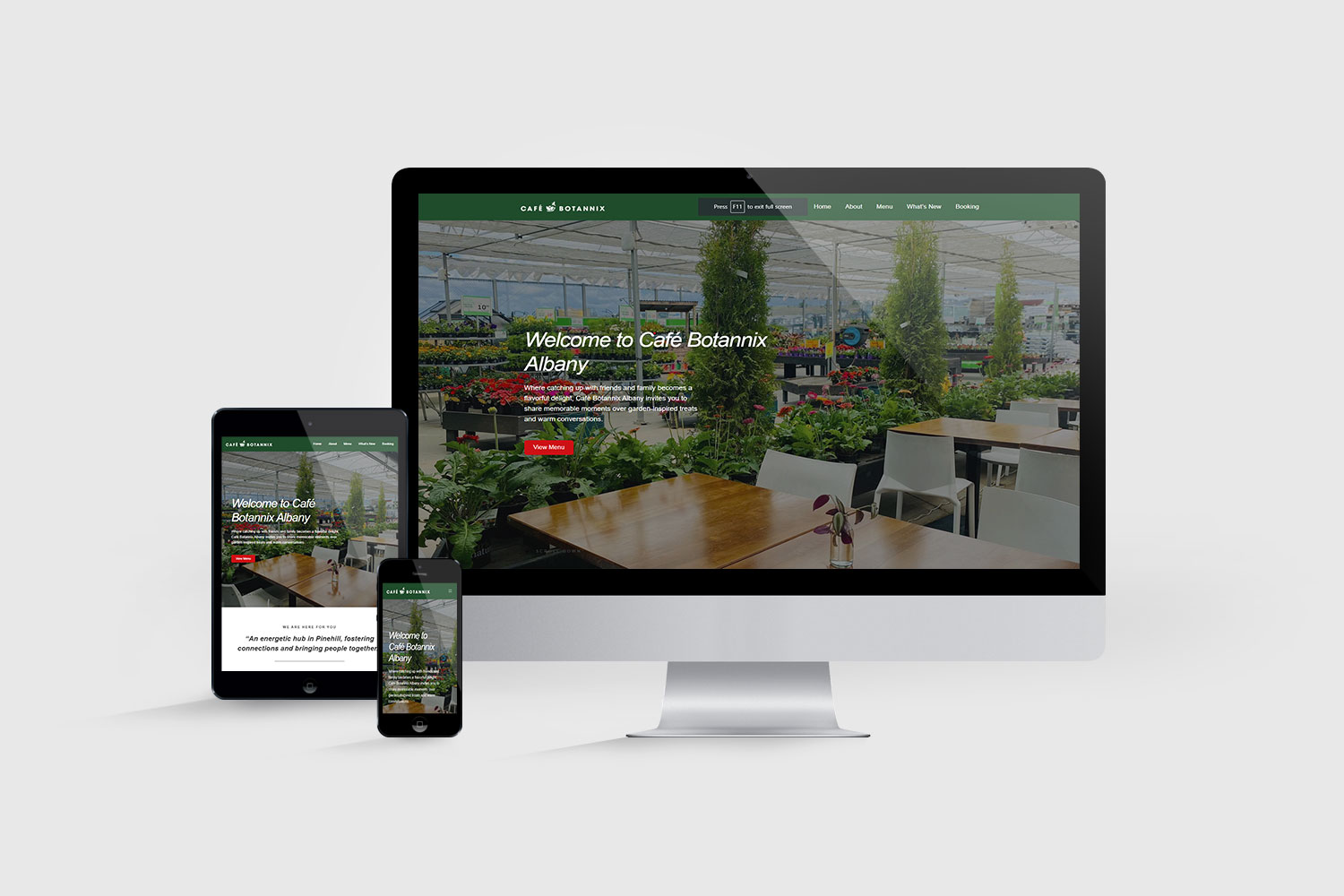 Cafe-botannix Wordpress Website Mockup